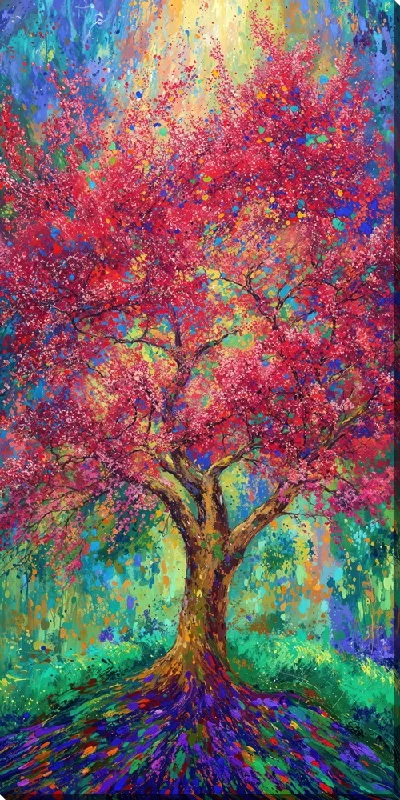 Картина маслом Цветущие деревья лета №16