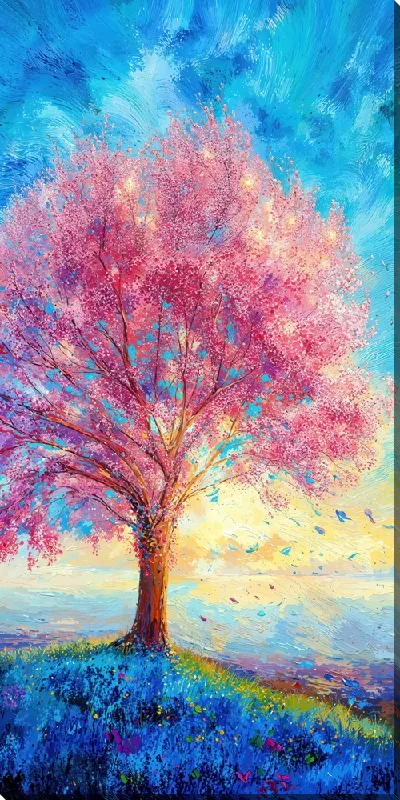 Картина маслом Цветущие деревья лета №17