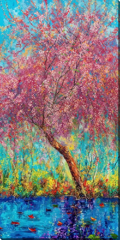 Картина маслом Цветущие деревья лета №18