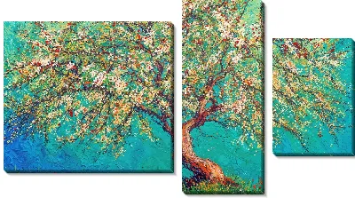 Модульная картина Цветущие деревья лета №25