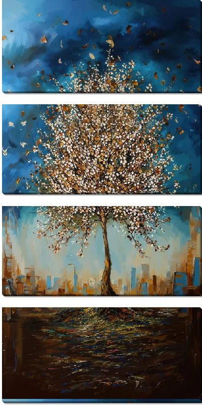 Модульная картина Цветущие деревья лета №33