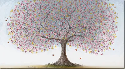 Картина маслом Цветущие деревья лета №35