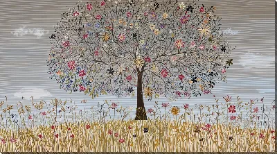 Картина маслом Цветущие деревья лета №36