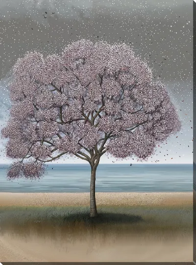 Картина маслом Цветущие деревья лета №41