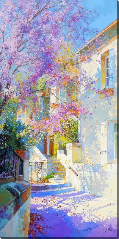 Картина маслом Цветущие деревья лета №42