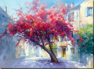 Картина маслом Дерево цветущее №5