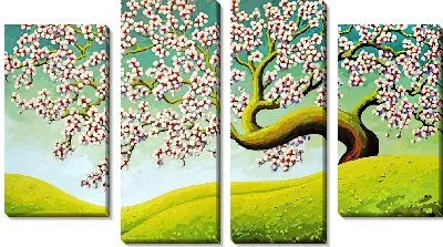 Модульная картина Дерево цветущее №13