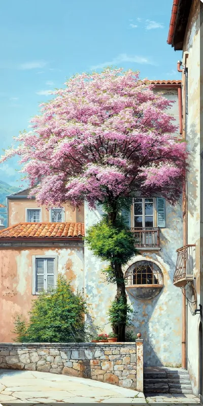 Картина маслом Дерево цветущее №23