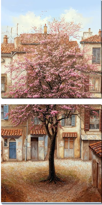 Модульная картина Дерево цветущее №26