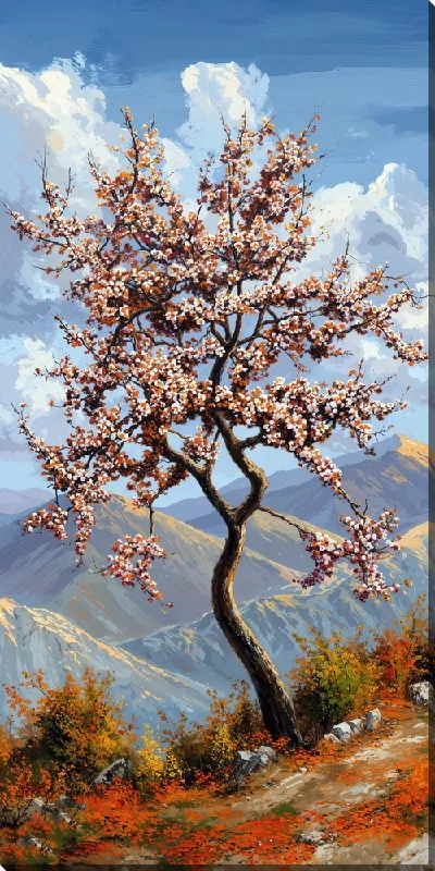 Картина маслом Дерево цветущее №27