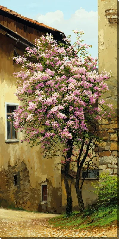 Картина маслом Дерево цветущее №28