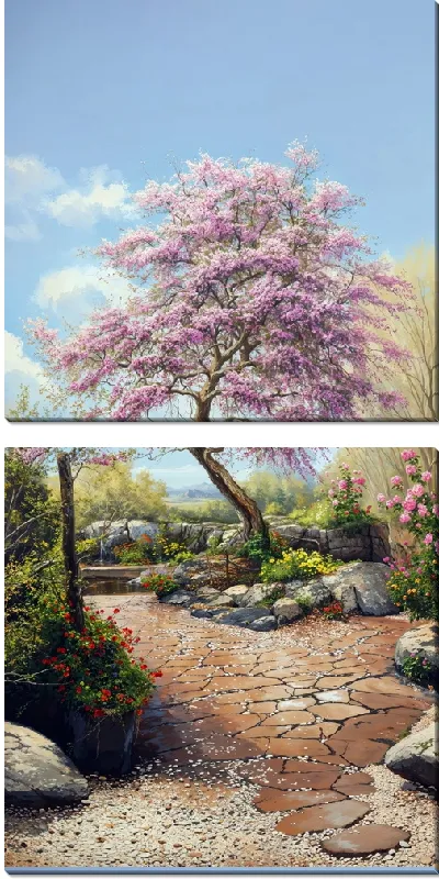 Модульная картина Дерево цветущее №29