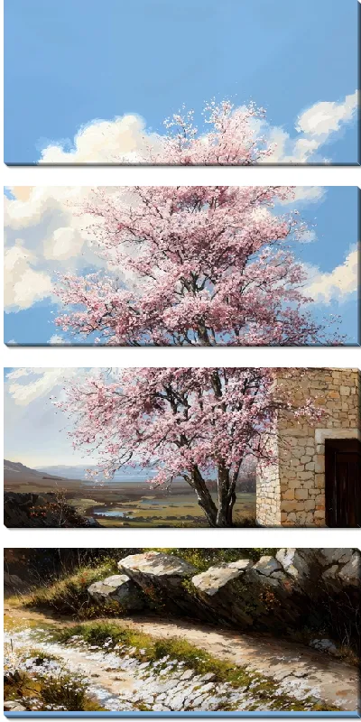 Модульная картина Дерево цветущее №30