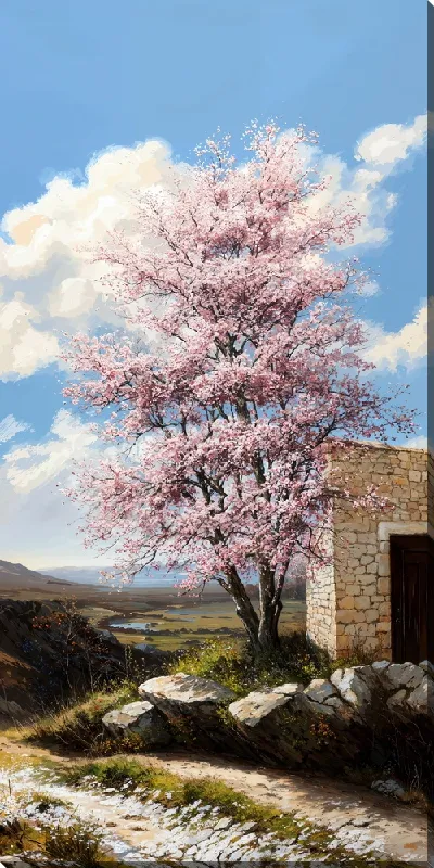 Картина маслом Дерево цветущее №30