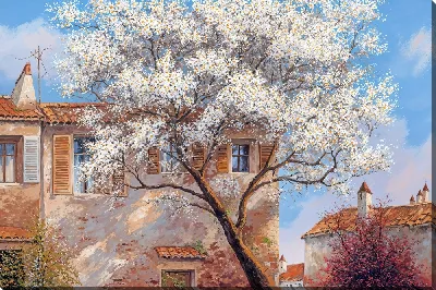 Картина маслом Дерево цветущее №34