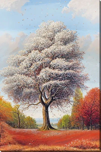 Картина маслом Дерево цветущее №35