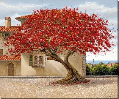 Картина маслом Дерево цветущее №42