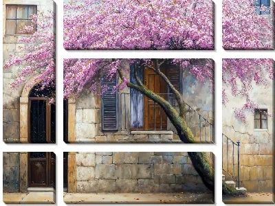 Модульная картина Дерево цветет №4