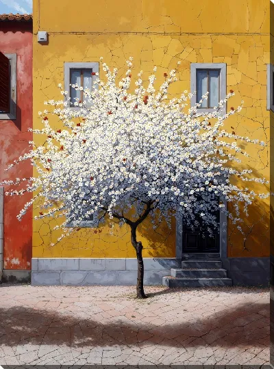 Картина маслом Дерево цветет №5