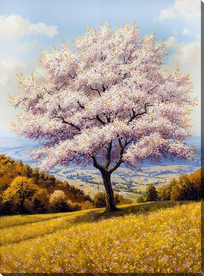Картина маслом Дерево цветет №6
