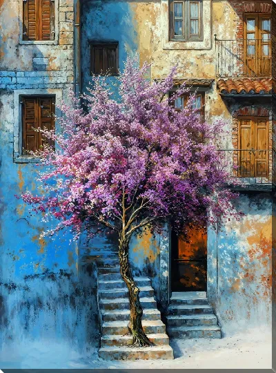 Картина маслом Дерево цветет №7