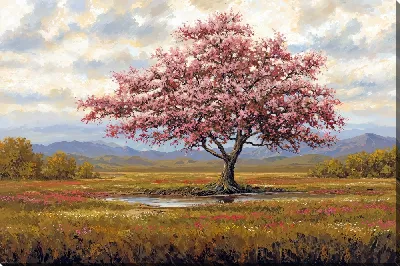 Картина маслом Дерево цветет №8