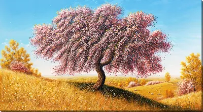 Картина маслом Дерево цветет №9