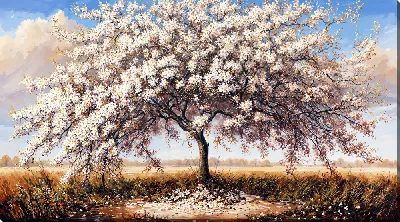 Картина маслом Дерево цветет №10