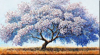 Картина маслом Дерево цветет №15