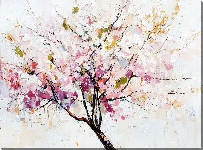 Картина маслом Дерево цветет №27