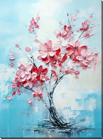 Картина маслом Дерево цветет №30