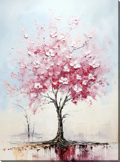 Картина маслом Дерево цветет №31