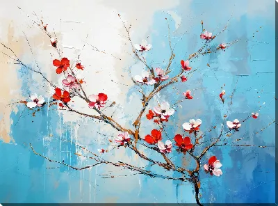 Картина маслом Дерево цветет №34