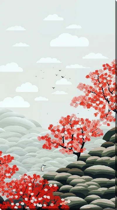 Картина маслом Дерево цветет №39