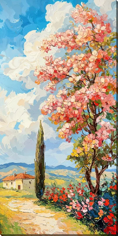Картина маслом Дерево цветет №43