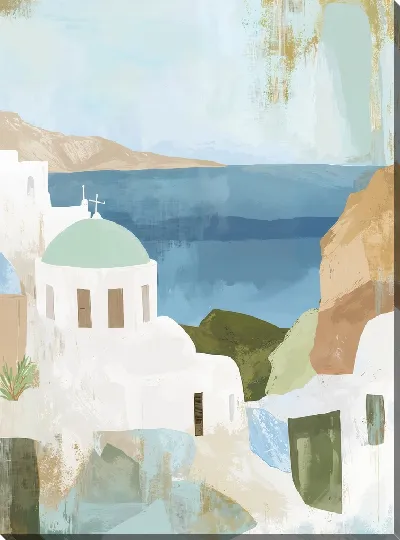 Картина маслом Санторини №1