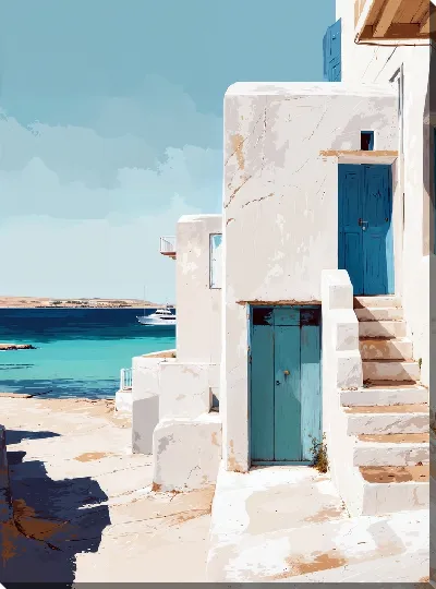 Картина маслом Санторини №2