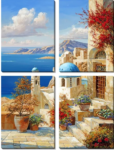 Модульная картина Санторини №4