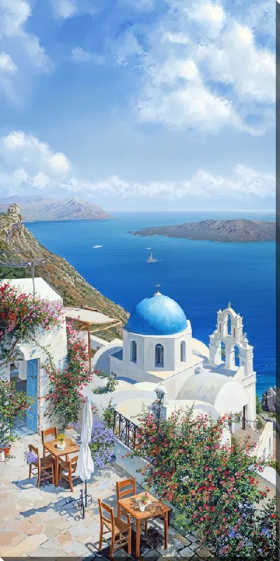 Картина маслом Санторини №6