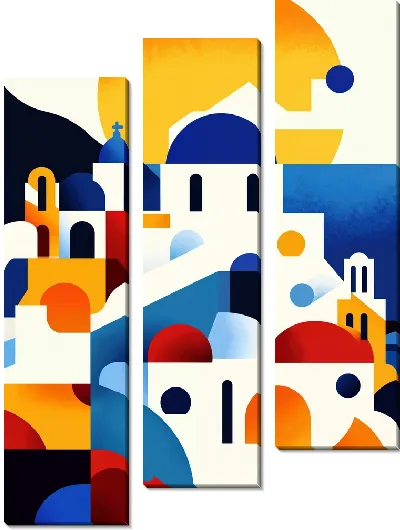 Модульная картина Санторини №9