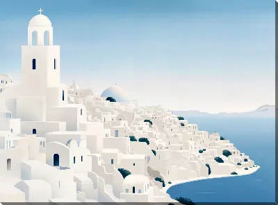 Картина маслом Санторини №10