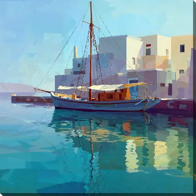 Картина маслом Санторини №12