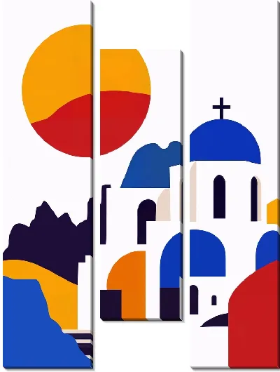 Модульная картина Санторини №15