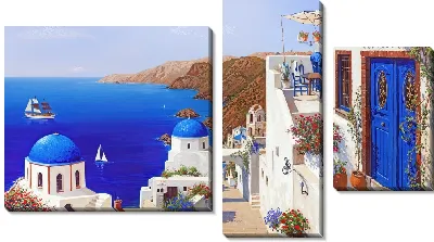 Модульная картина Санторини №21