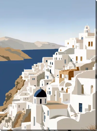 Картина маслом Санторини №23