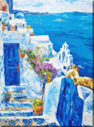 Картина маслом Санторини №27