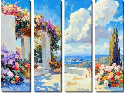 Модульная картина Санторини №28