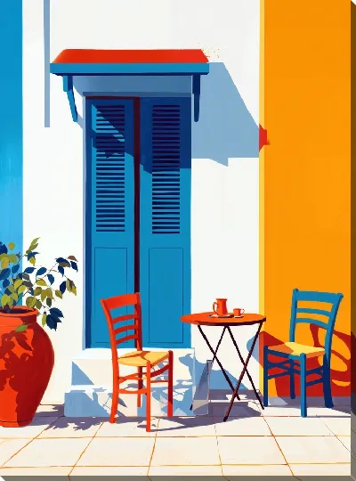 Картина маслом Санторини №29