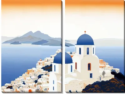 Модульная картина Санторини №30