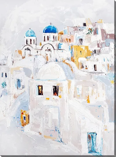 Картина маслом Санторини №36